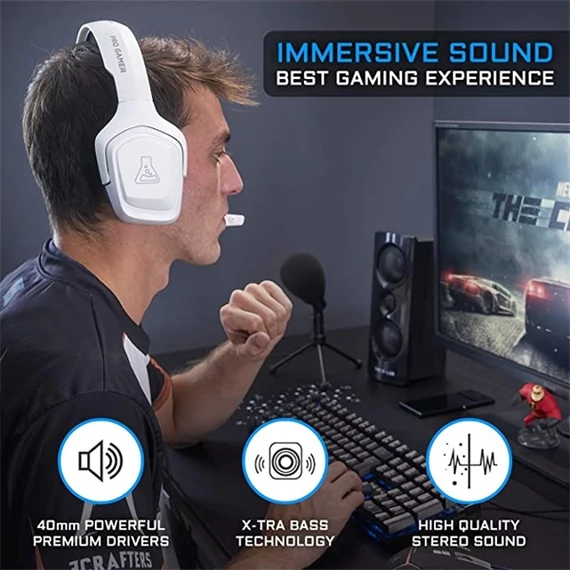 The G-Lab Korp Cobalt Gaming Headset White