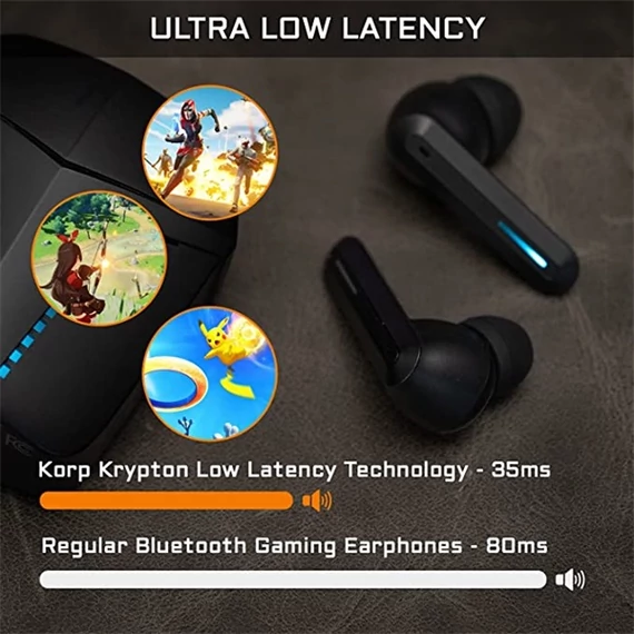 The G-Lab Vezeték nélküli Fülhallgató - KORP KRYPTON (mikrofon, hangerőszabályzó, fekete)
