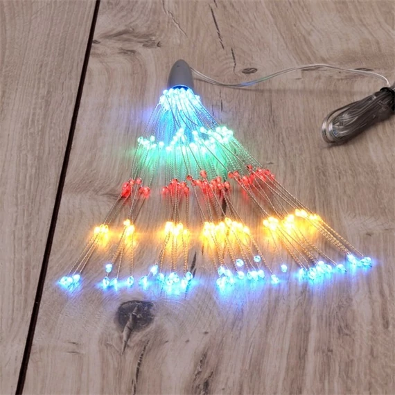 Tűzijáték stílusú fix fényű IPX3 szabványos/több színű/200db LED-es/napelemes fénydekoráció