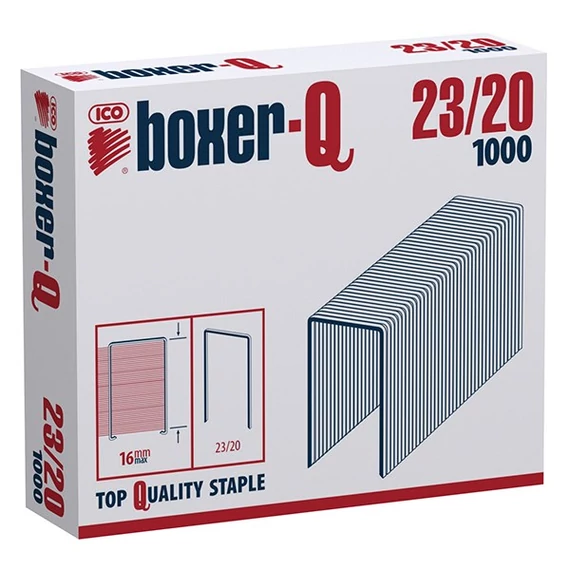 Tűzőkapocs, 23/20, BOXER, 1000db/doboz