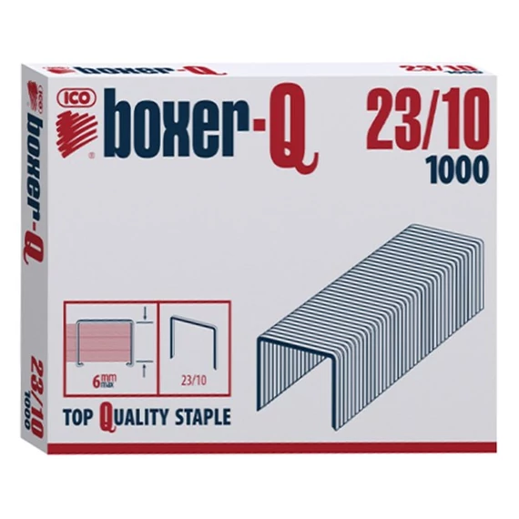 Tűzőkapocs, 23/10, BOXER, 1000db/doboz