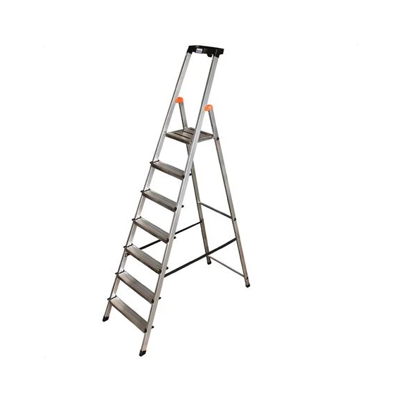 Állólétra, 7 lépcsőfokos, alumínium, KRAUSE 