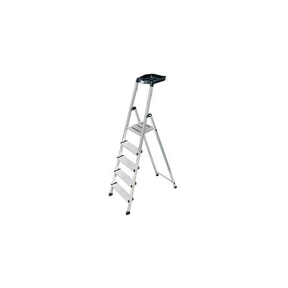 Állólétra, 5 lépcsőfokos, alumínium, Multigrip-system, KRAUSE 