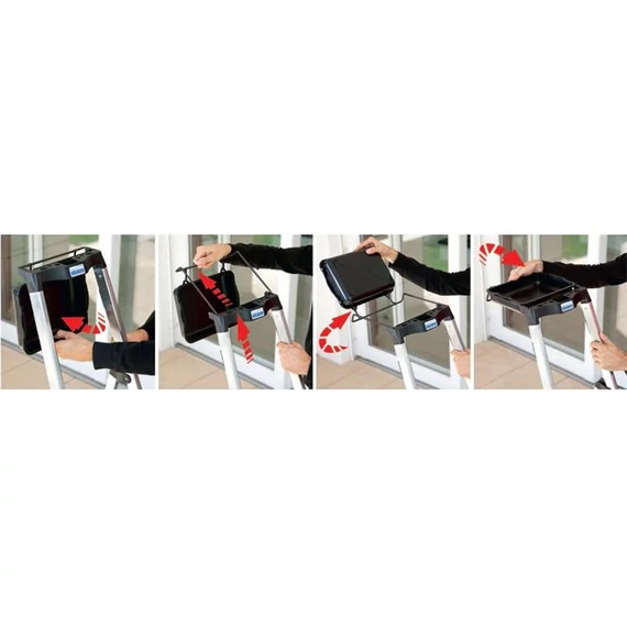 Állólétra, 5 lépcsőfokos, alumínium, Multigrip-system, KRAUSE 