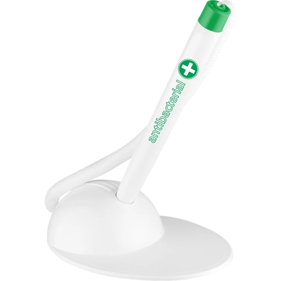 Ügyféltoll antibakteriális T-PEN Ico fehér/zöld test, írásszín kék