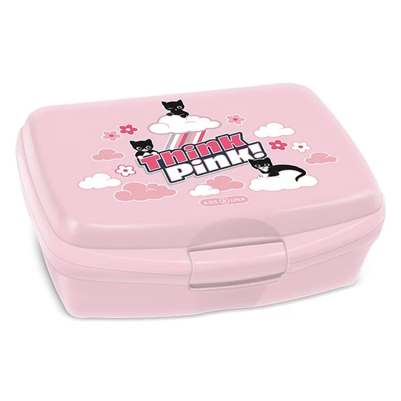Uzsonnás doboz ARS UNA Think Pink műanyag 165x135x60 mm