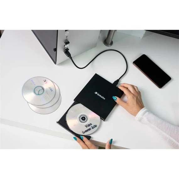 CD/DVD író, USB 2.0, külső, VERBATIM