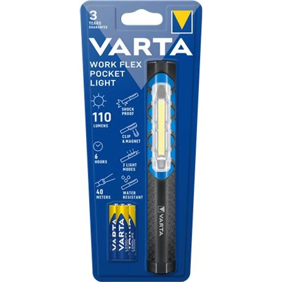 Elemlámpa, LED, 3xAAA, VARTA "Work flex"