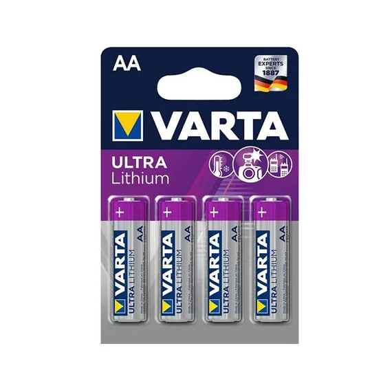 Elem, AA ceruza, 4 db, lítium, VARTA "Ultra Lithium"