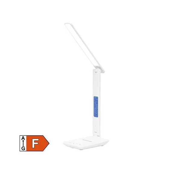 Asztali lámpa, LED, szabályozható, Qi töltővel, USB, HOME, fehér