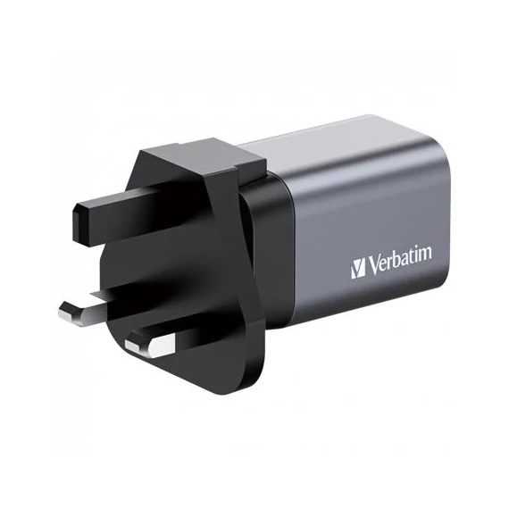 Hálózati töltő, 1xUSB-C PD (35W), USB-A QC 3.0, EU/UK/US, GaN, VERBATIM
