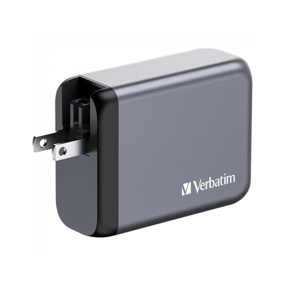 Hálózati töltő, 2xUSB-C PD (100W), USB-C PD (65W), USB-A QC 3.0, EU/UK/US, GaN, VERBATIM