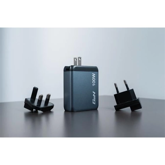 Hálózati töltő, 2xUSB-C PD (100W), USB-C PD (65W), USB-A QC 3.0, EU/UK/US, GaN, VERBATIM