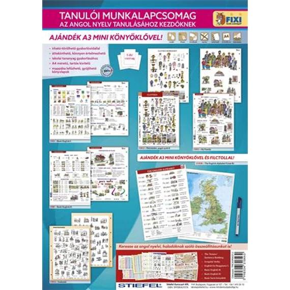 Tanulói munkalap csomag, 5 munkalap, 1 alátét, filc, STIEFEL 