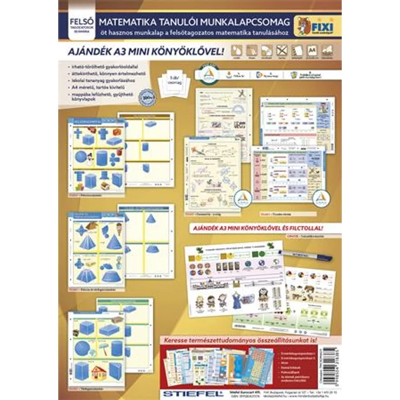 Tanulói munkalap csomag, 5 munkalap, 1 alátét, filc, STIEFEL "Matematika felsősöknek", 5db/cs