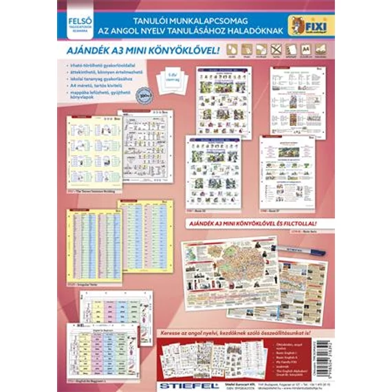 Tanulói munkalap csomag, 5 munkalap, 1 alátét, filc, STIEFEL "Angol haladóknak", 5db/cs