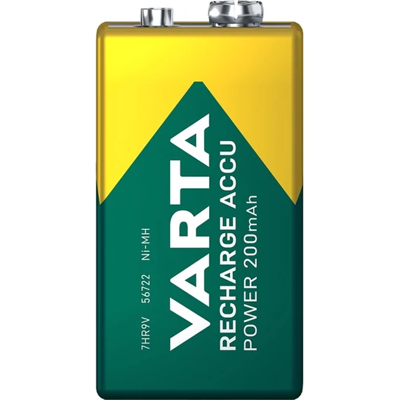 Tölthető elem, 9V, 1x200 mAh, előtöltött, VARTA "Power"