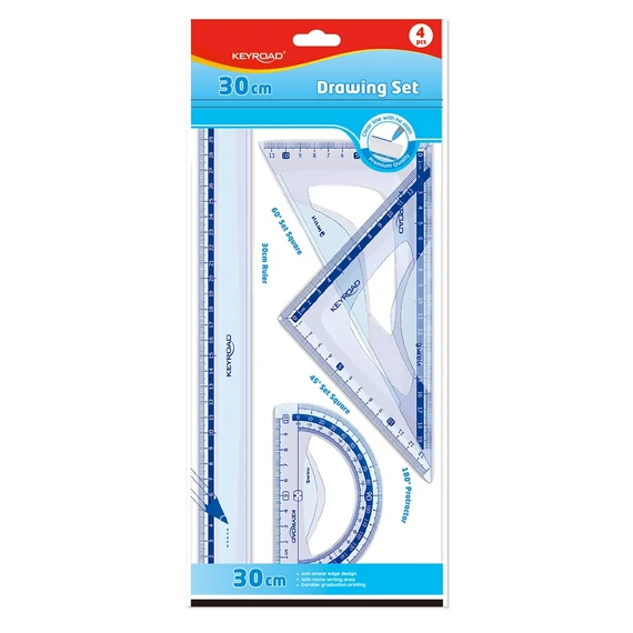 Vonalzó készlet 30 cm, 4 db/bliszter Keyroad