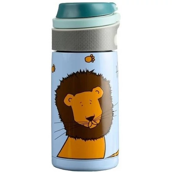 Termosz, rozsdamentes acél, 350 ml, WABO, "Oroszlán", kék
