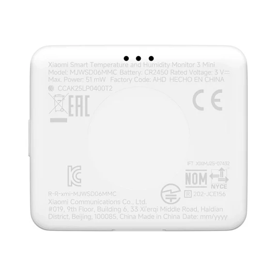 Xiaomi Smart Temperature and Humidity Monitor 3 Mini hőmérséklet és páratartalom mérő