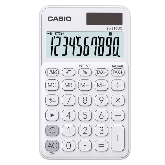 Zsebszámológép, 10 számjegy, CASIO "SL 310" fehér