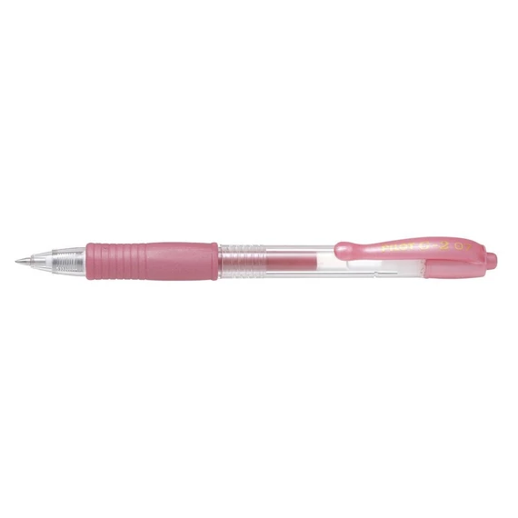 Zseléstoll, 0,32 mm, nyomógombos, PILOT "G-2 Metallic", rózsaszín