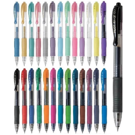 Zseléstoll, 0,25 mm, nyomógombos, PILOT "G-2", zöld