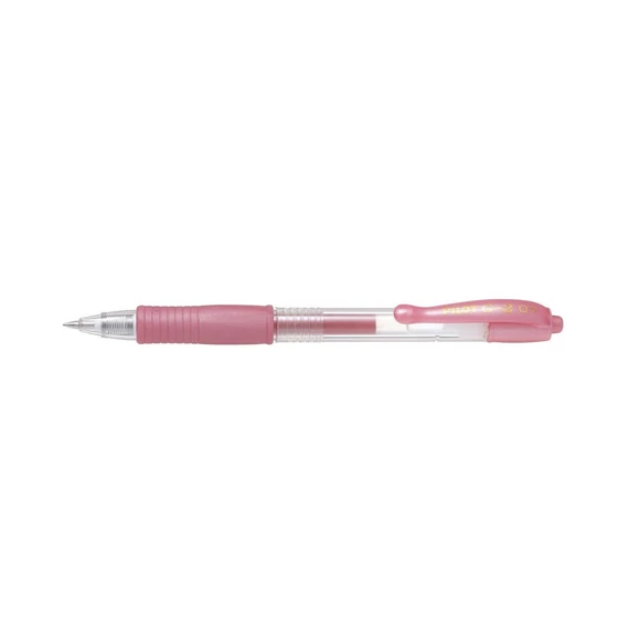 Zseléstoll, 0,32 mm, nyomógombos, PILOT "G-2 Metallic", rózsaszín