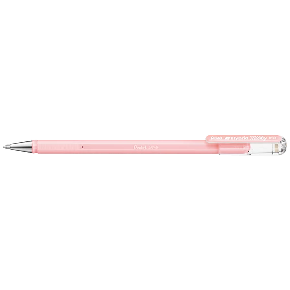Zselés toll 0,4mm, kupakos Pentel Hybrid K108-PP, írásszín pastel pink