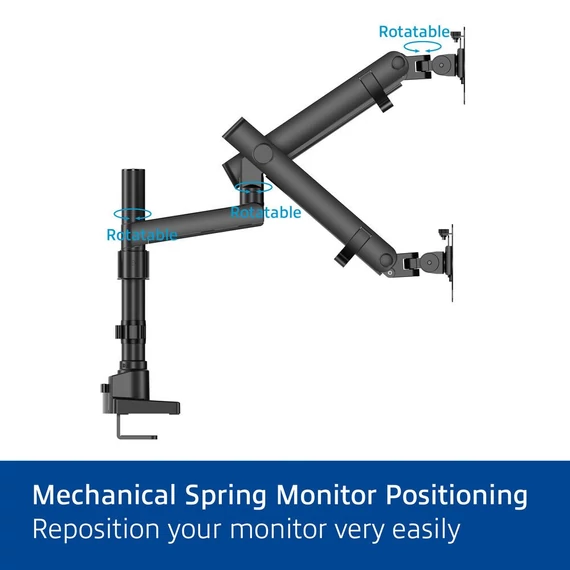 ACT AC8328 Dual monitor arm office solid pro, with mechanical spring