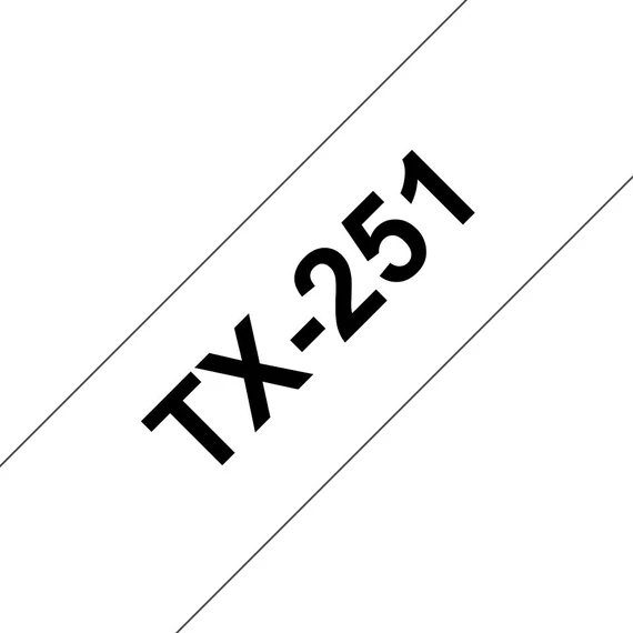 Feliratozógép szalag, 24 mm x 15 m, BROTHER, "TX-251" fehér-fekete