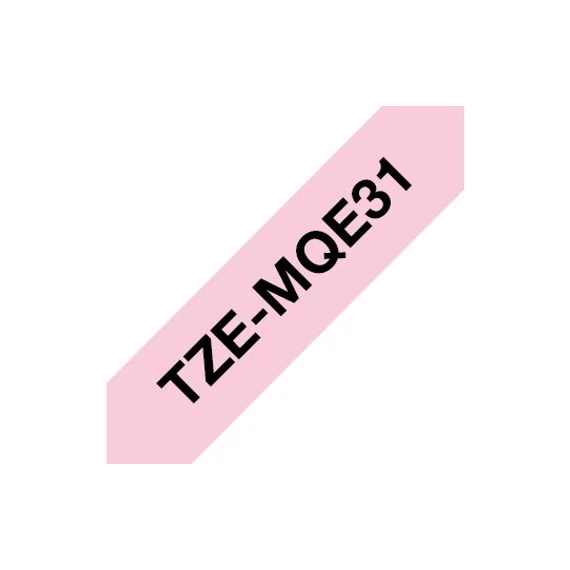Brother TZe-MQE31 laminált P-touch szalag (12mm) Black on Pastel Pink - 4m