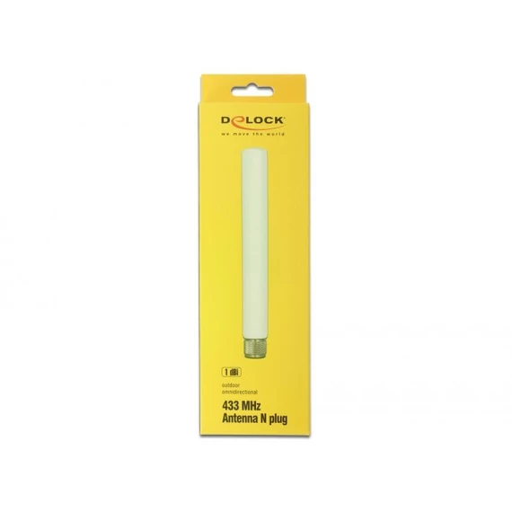 DeLock 433MHz Antenna N plug 1.45 dBi omnidirectional fixed outdoor White
