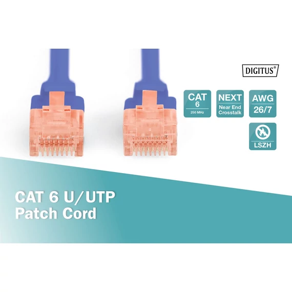 Digitus CAT6 U-UTP Patch Cable 0,25m Blue