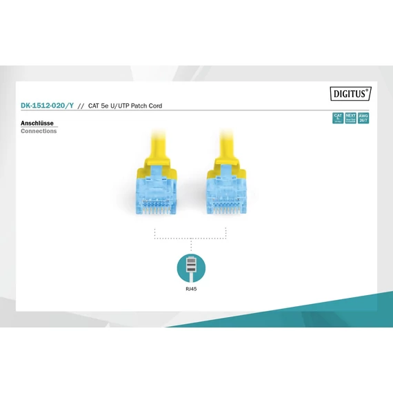 Digitus CAT5e U-UTP Patch Cable 2m Yellow