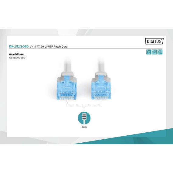 Digitus CAT 5e U-UTP patch cord, PVC