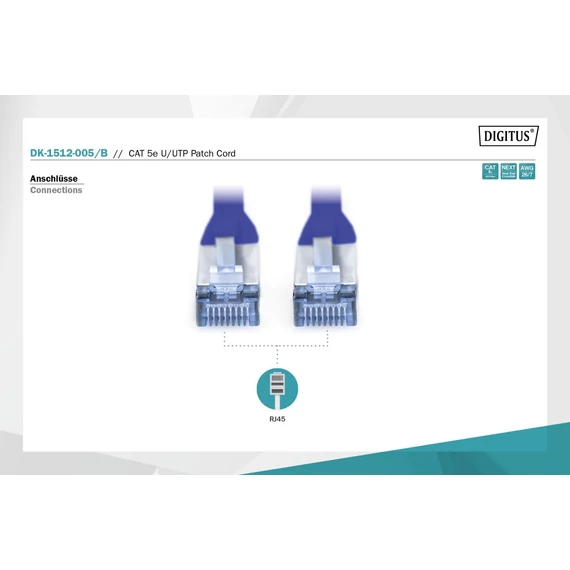 Digitus CAT5e U-UTP Patch Cable 7m Blue