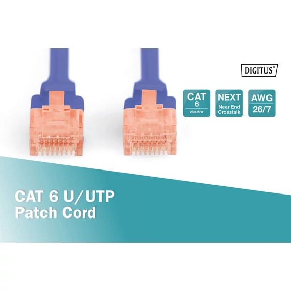 Digitus CAT6 U-UTP Patch Cable 0,5m Blue