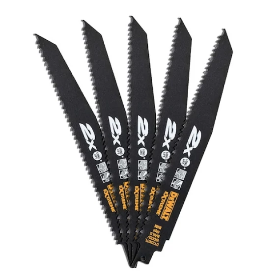DEWALT Orrfűrészlap, 228mm, 5db, fa+szög, 6 TPI