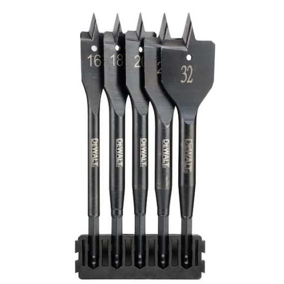 DEWALT Hegytartó, lapos fafúrók Extreme, 5db, 16-32mm