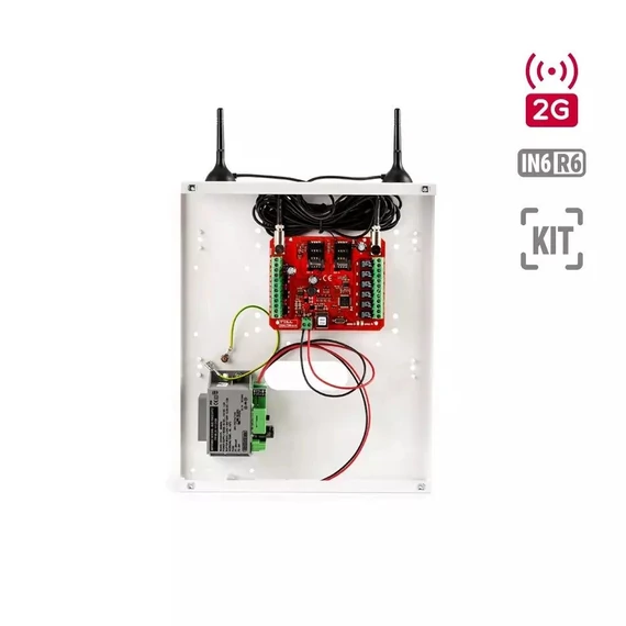 Dualcom SIA IP KIT (x2SIM) 2G/GSM alapú kontaktusvezérelt kommunikátor/SIA IP,TELLMon,TEX prot./6NO/NC+tápegység doboz