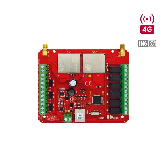 Dualcom SIA IP KIT 4G (x2 SIM) kontaktusvezérelt kommunikátor/4G,GPRS/SIA IP,TELLMon,TEX/6NO;NC;EOL bemen+tápegységdoboz