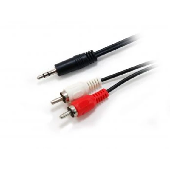 Audio kábel, 3,5 mm jack-2xRCA, 2,5 m, EQUIP
