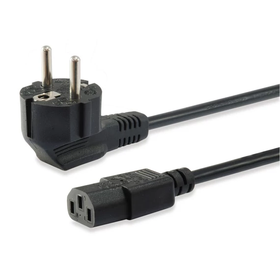 Tápkábel, C13/SCHUKO, 1,8 m, EQUIP, fekete
