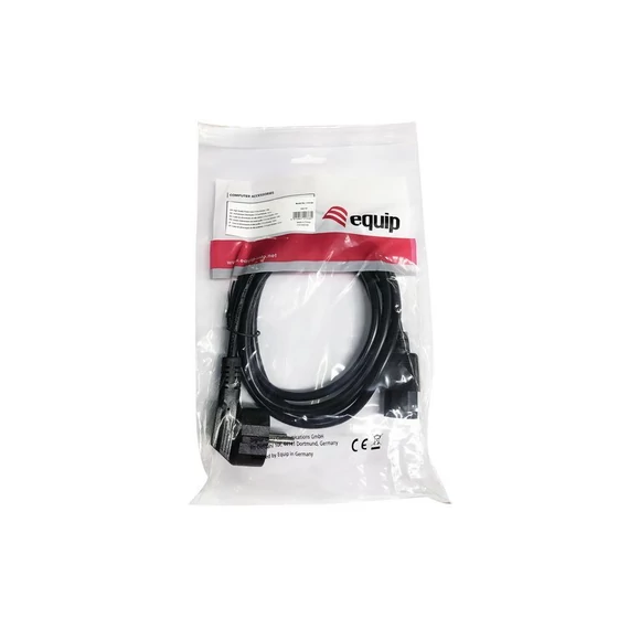 Tápkábel, C13/SCHUKO, 1,8 m, EQUIP, fekete