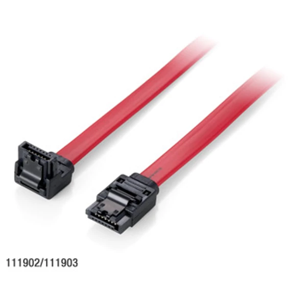 SATA III kábel, 0,5 m, L-alakú csatlakozó, EQUIP