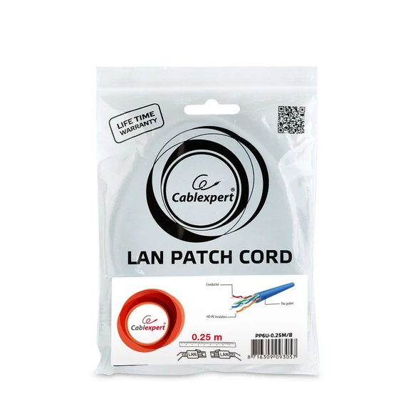 Gembird CAT6 U-UTP Patch Cable 0,25m Blue