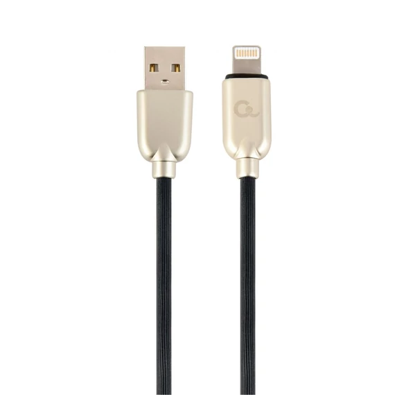 Gembird CC-USB2R-AMLM-2M-R Premium rubber 8-pin charging and data cable 2 m Black