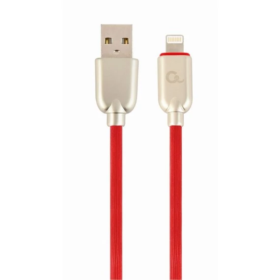 Gembird CC-USB2R-AMLM-2M-R Premium rubber 8-pin charging and data cable 2 m Red