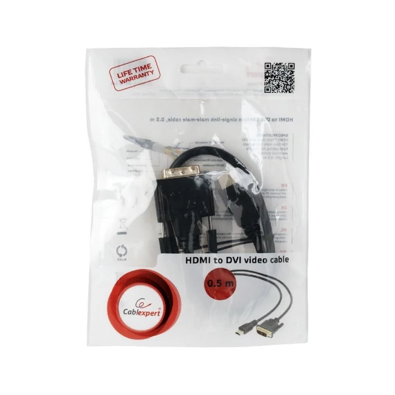 Gembird HDMI to DVI-D (Single Link) (18+1) cable 0,5m Black